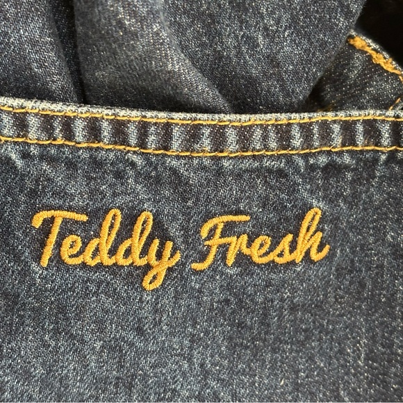 Teddy Fresh Denim Overall Dress, Colorful Buttons, Size XL, GUC - Picture 5 of 8